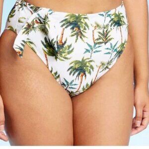Xhilaration High Waist Bikini Swim Bottoms Palm XS NWT